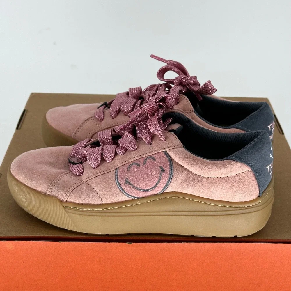 Dr. Scholl's Smiley World Time Off Platfrom Pink Shoe Sneakers Limited Edition 7